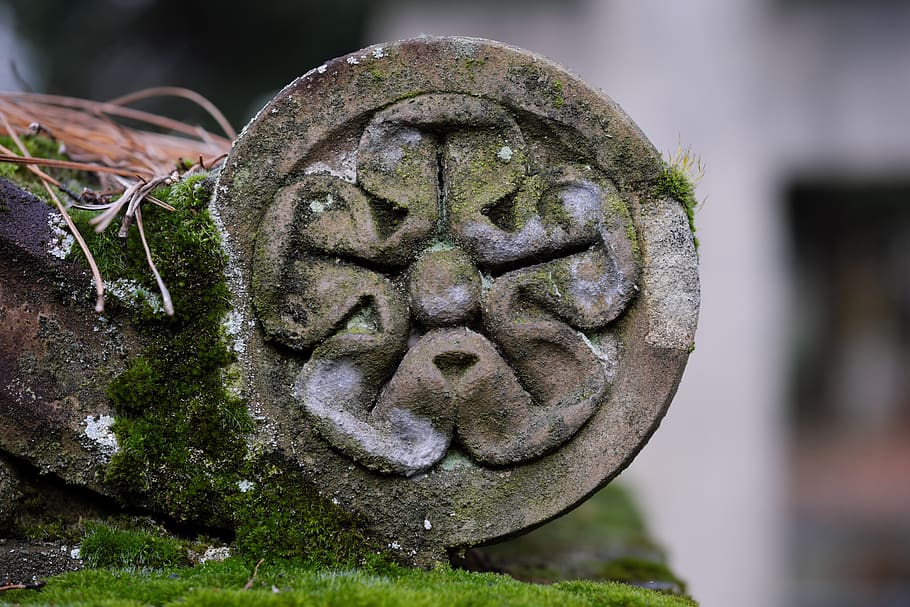 sculpture, stone, moss, close up, art and craft, close-up, representation HD wallpaper