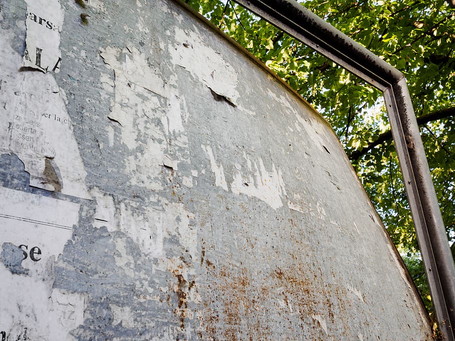 sign, broken, billboard, low angle view, architecture, no people HD wallpaper