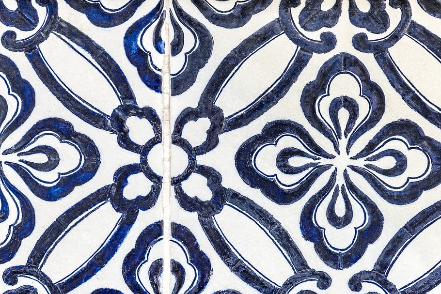 Blue and White Floral Wallpaper, art, artistic, attractive, background HD wallpaper
