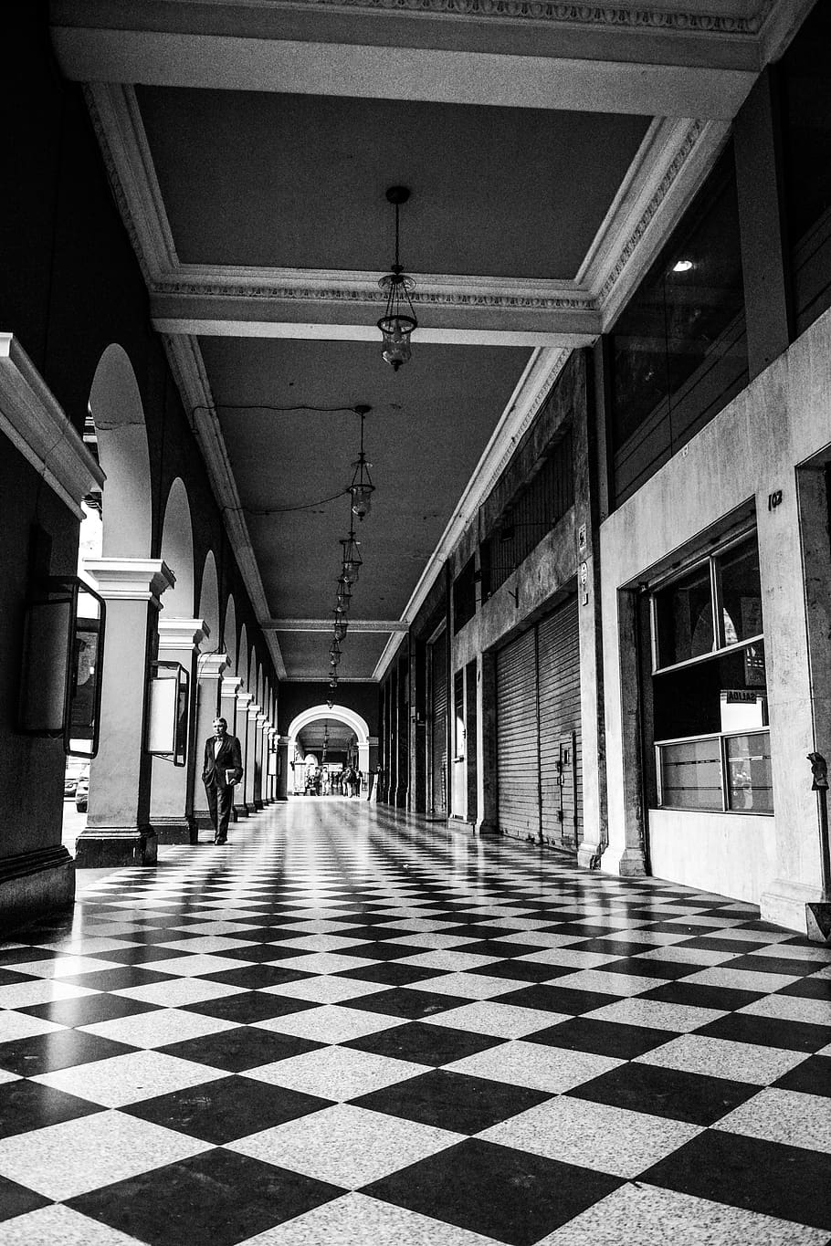 peru, lima region, simmetry, chess, pavement, abandoned, arch HD wallpaper