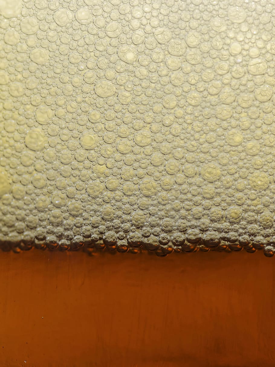 beer, bubbles, macro, ale, close-up, textured, yellow, no people HD wallpaper