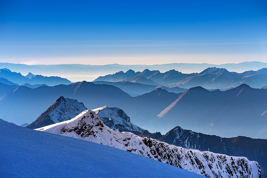 Landscape Photo Of Snow Covered Mountains, alpine, alps, cold