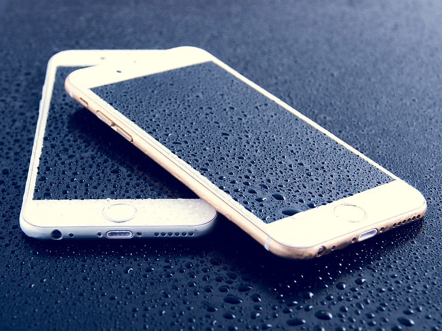 ios, water, droplet, table, phone, mobile, object, electronic HD wallpaper