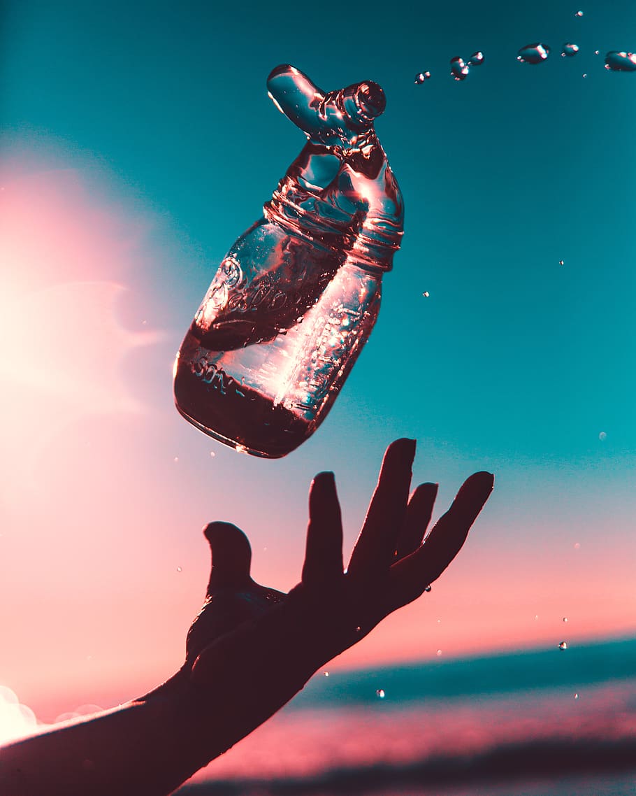 human hand, human body part, one person, nature, holding, water HD wallpaper