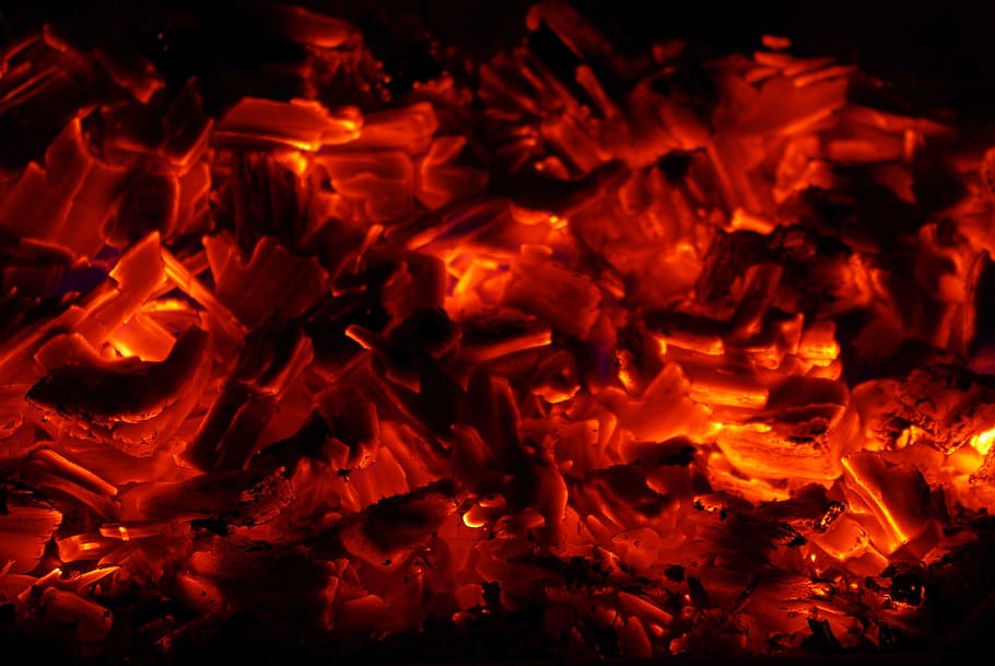 glowing, charcoal, fire, burn, burning, hot, heat, yellow, texture HD wallpaper