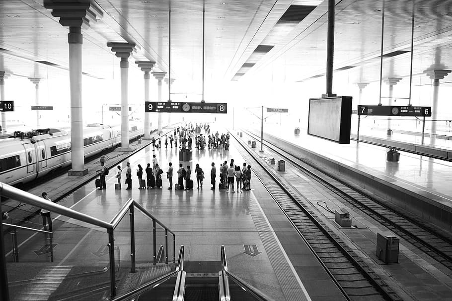 china, nanjing, group of people, rail transportation, real people HD wallpaper