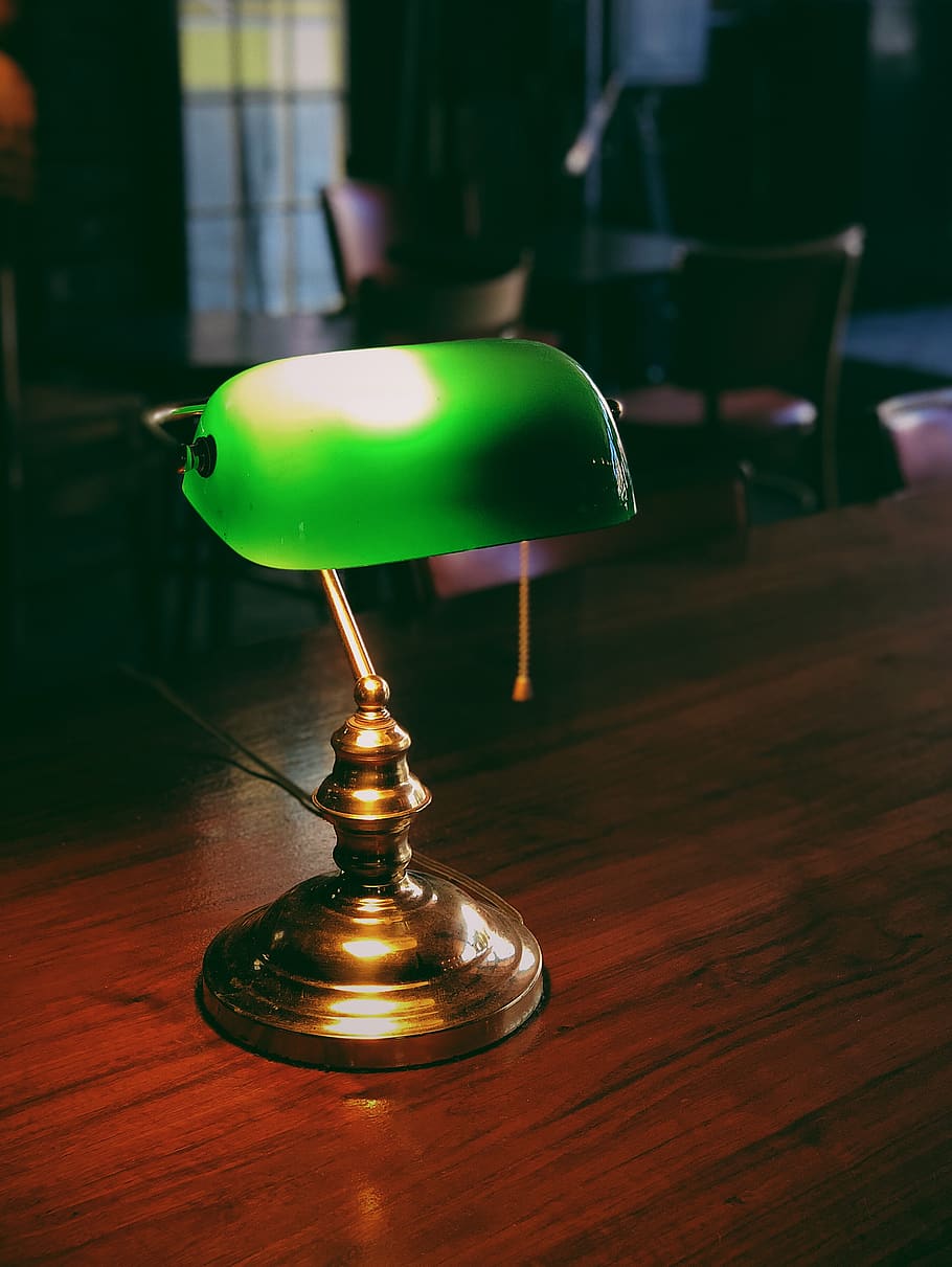 lamp, light, table, wood - material, focus on foreground, no people HD wallpaper