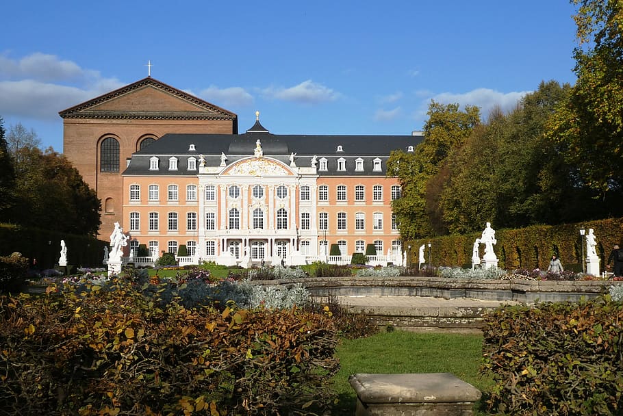 electoral palace, trier, autumn, building, germany, outside, HD wallpaper