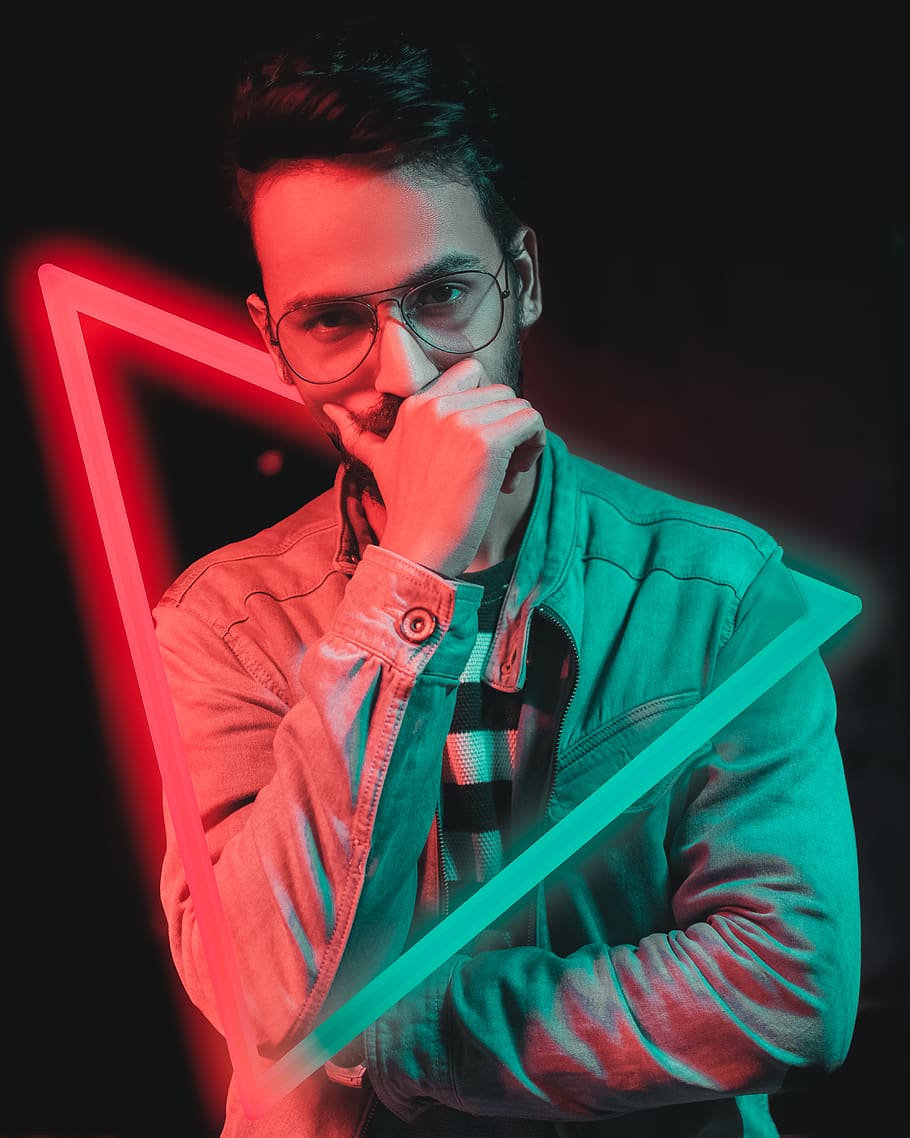 Man Covering His Mouth, band, dark, denim jacket, eyeglasses HD wallpaper