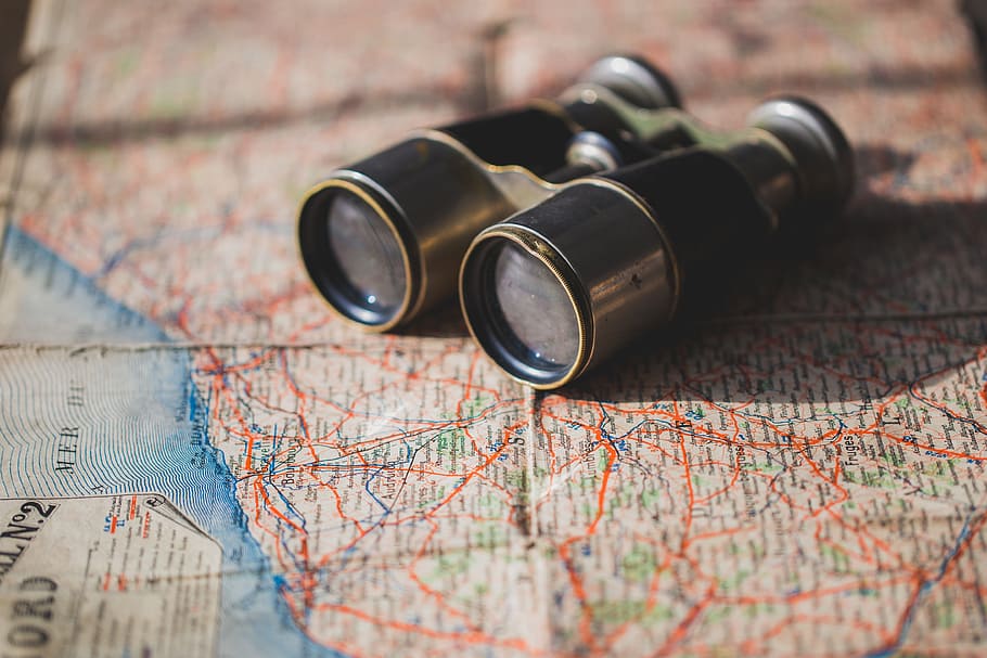 Antique Binoculars Photo, Travel, Trip, Maps, direction, close-up HD wallpaper