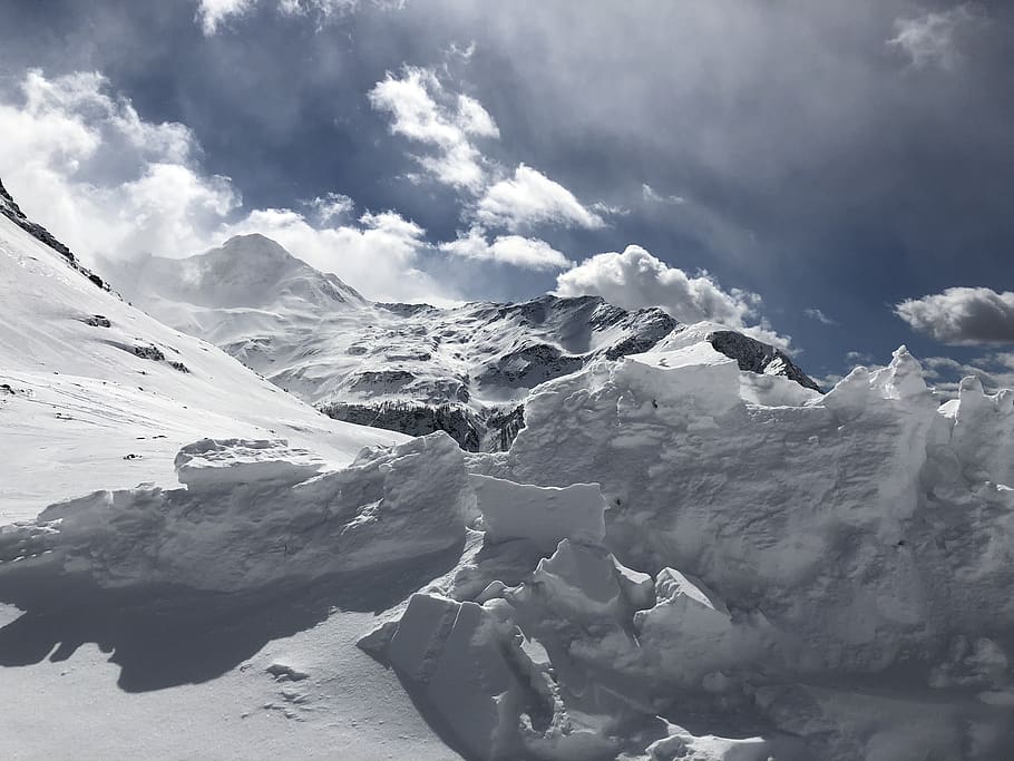 winter, mountains, snow, cloud - sky, cold temperature, beauty in nature HD wallpaper