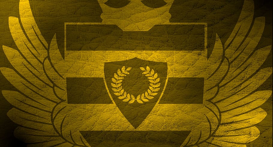 background image, wallpaper, epic, shield, pattern, wing, yellow HD wallpaper