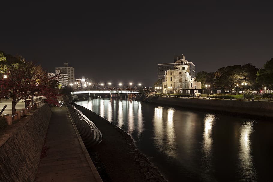 built structure, architecture, illuminated, water, building exterior HD wallpaper