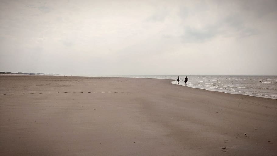 beach, sky, sea, water, clouds, side, sand, landscape, holiday HD wallpaper