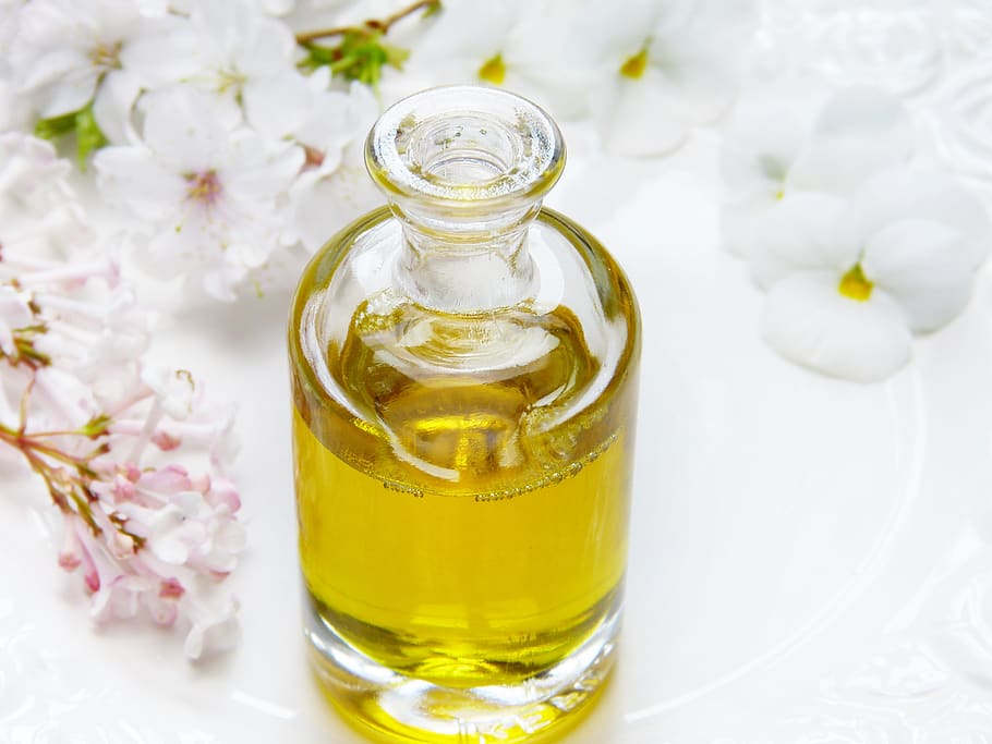 glass, bottle, oil, of course, wellness, flowers, massage, aromatherapy