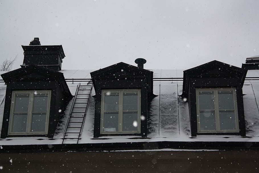 windows, snow, city, white, built structure, architecture, building exterior HD wallpaper