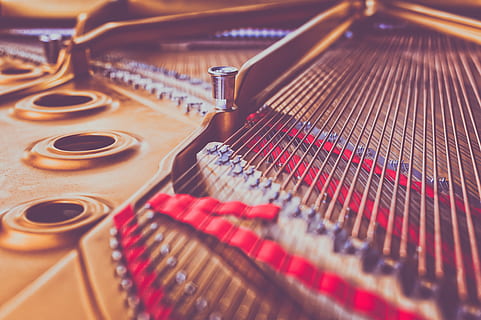 piano, strings, close up, instrument, sound, voices, music HD wallpaper