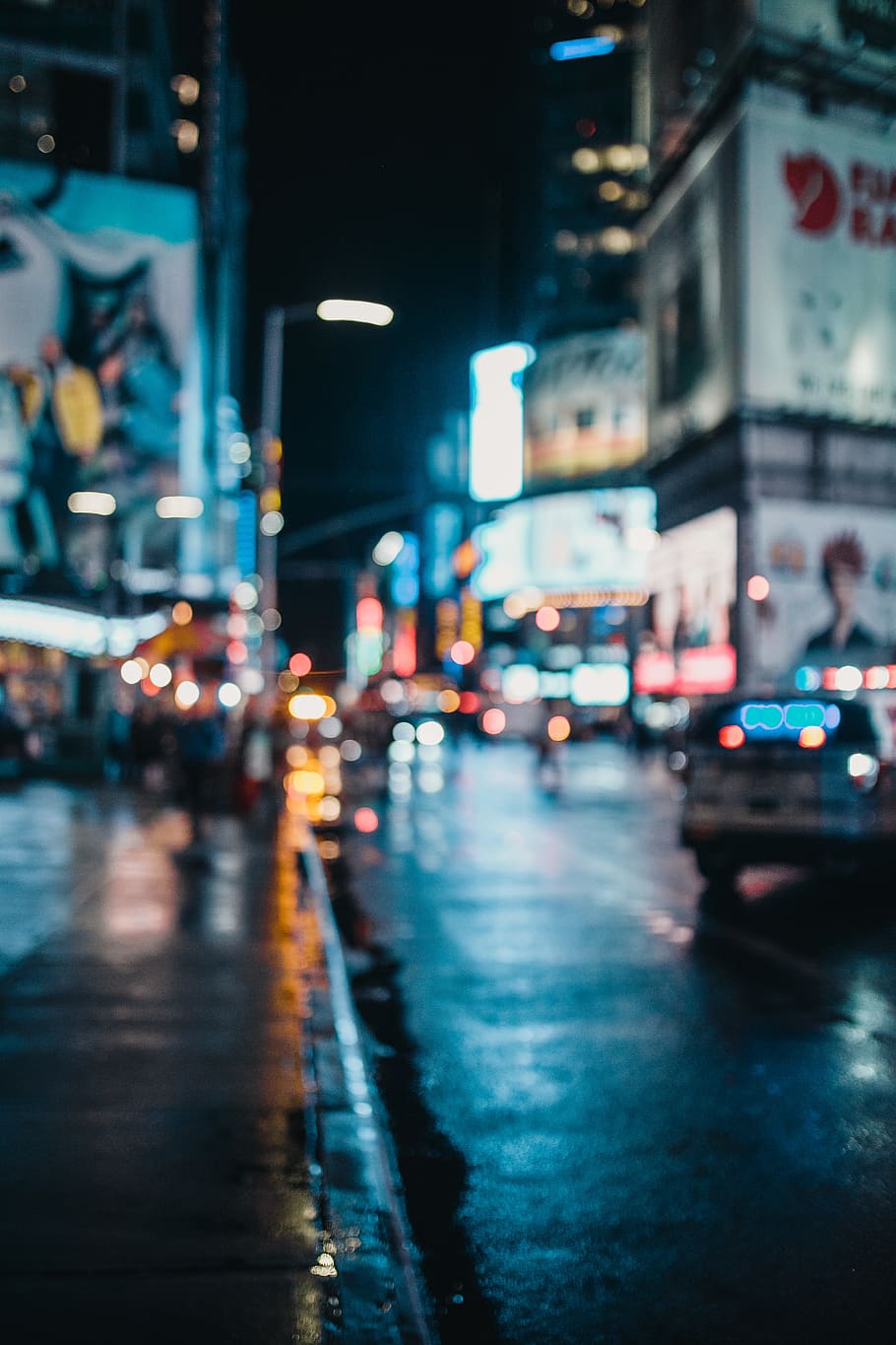 Blurred Shot of a City at Night, cars, city lights, out of focus