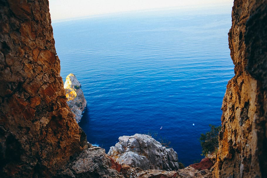 turkey, alanya, sea, water, rock, beauty in nature, rock - object HD wallpaper