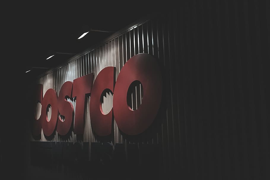red Costco signage, taiwan, costco beitou, building, light, night, HD wallpaper