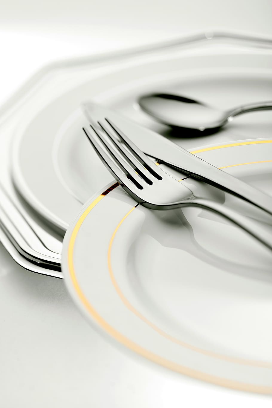 Stainless Steel Fork, blur, close-up, cutlery, dining, empty
