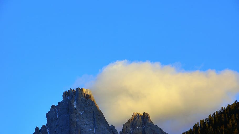 nature, outdoors, mountain, mountain range, sky, peak, weather HD wallpaper