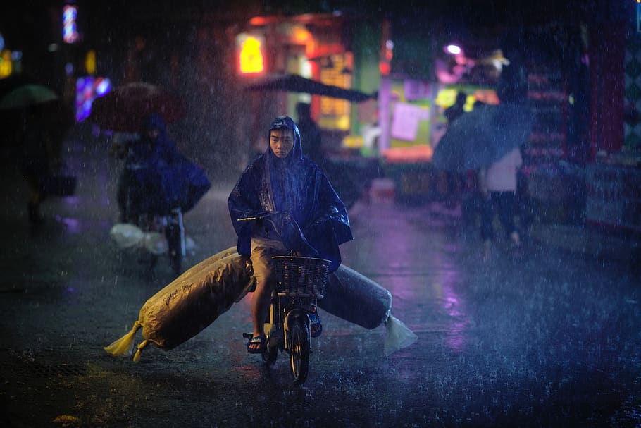 person riding on bicycle, human, bike, transportation, vehicle, HD wallpaper