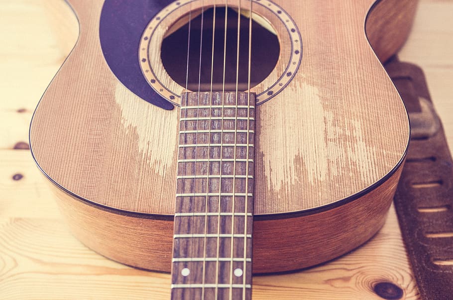 old, guitar, string, instrument, music, musical instrument HD wallpaper