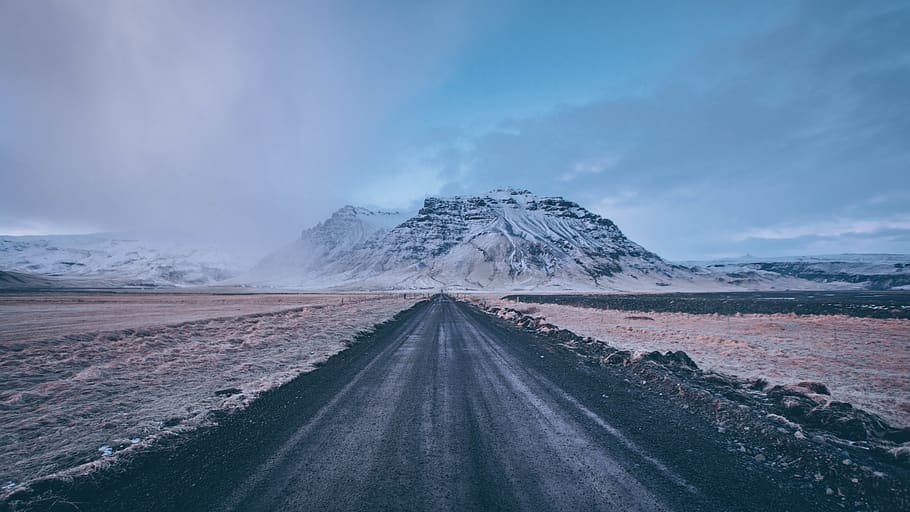 asphalt road, tarmac, highway, nature, outdoors, tent, mountain HD wallpaper