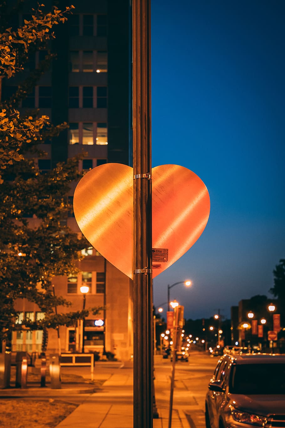 heart city lights