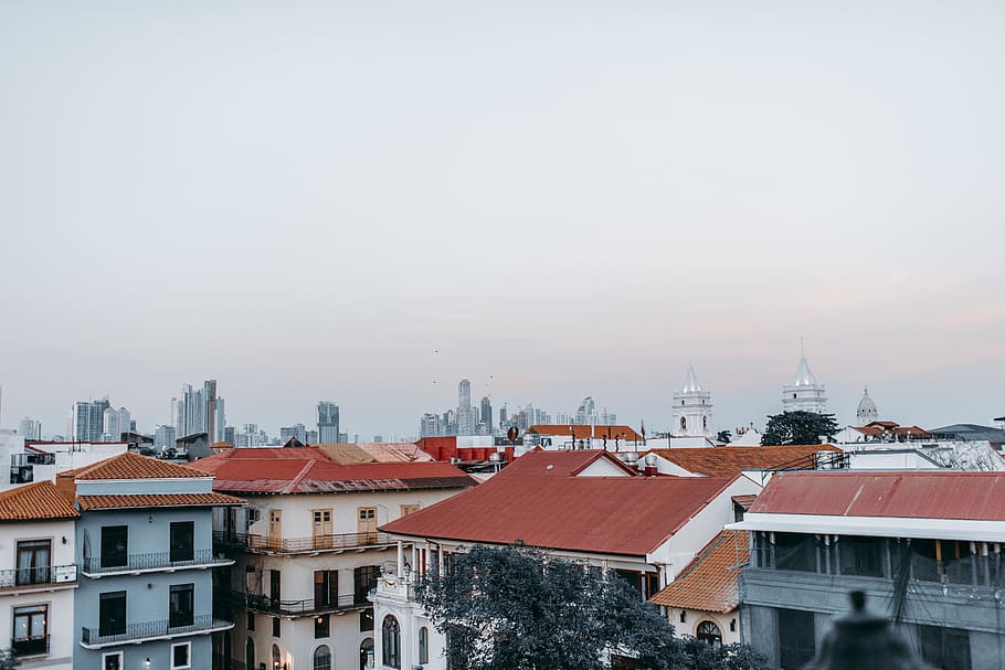 white concrete house, roof, building, architecture, tower, steeple HD wallpaper