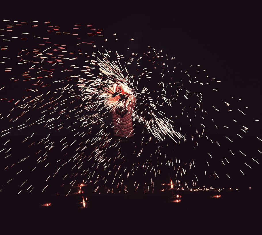 morocco, asilah, fire, smoke, black, night, man, red, color HD wallpaper