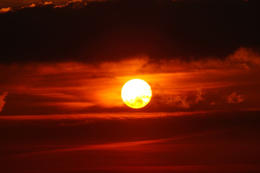 nature, sky, clouds, sun, dusk, dawn, sunset, sunrise, gradient HD wallpaper