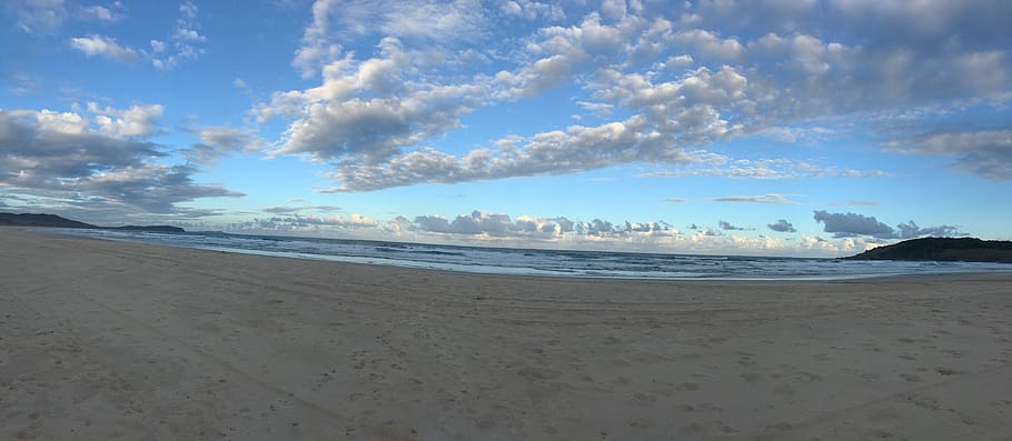 australia, crescent head, sky, land, beach, sea, water, cloud - sky HD wallpaper