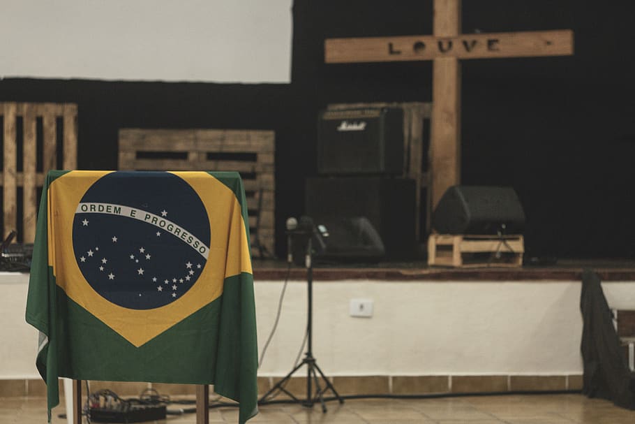 brazil, primeira igreja presbiteriana de santos, flag, cross, HD wallpaper