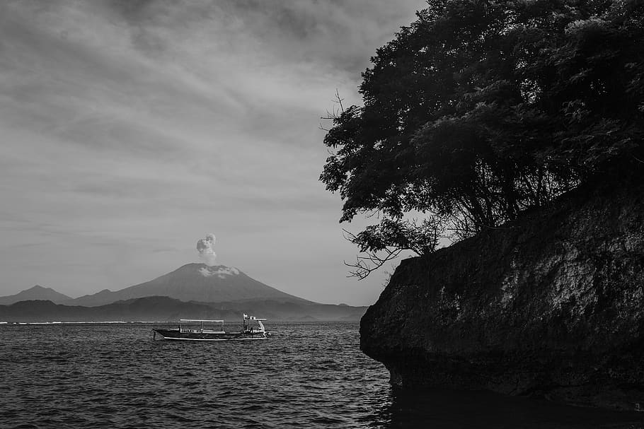 indonesia, bali, water, sky, scenics - nature, sea, mountain HD wallpaper