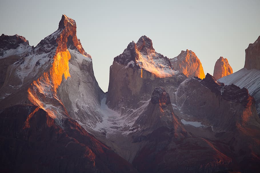 glacier mountains during day, beauty in nature, rock, sky, scenics - nature HD wallpaper