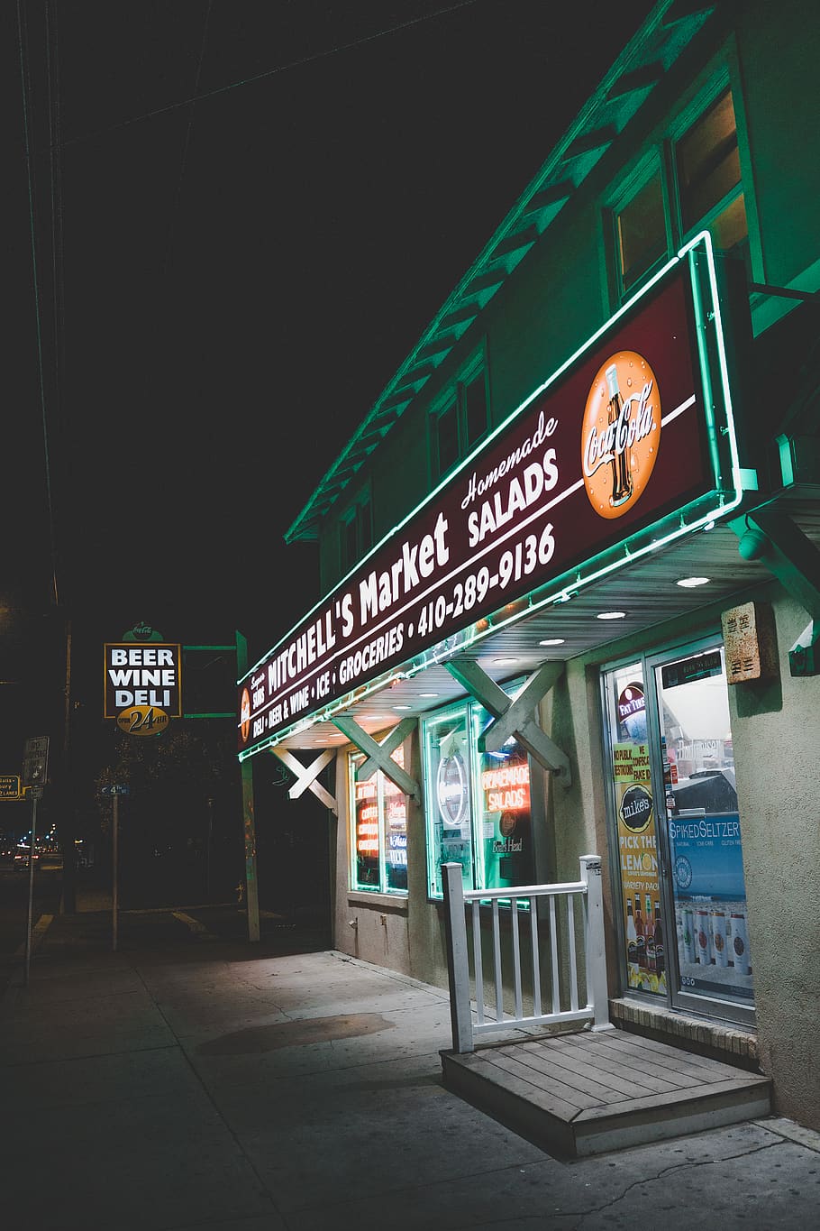 ocean city, night, text, communication, sign, architecture HD wallpaper