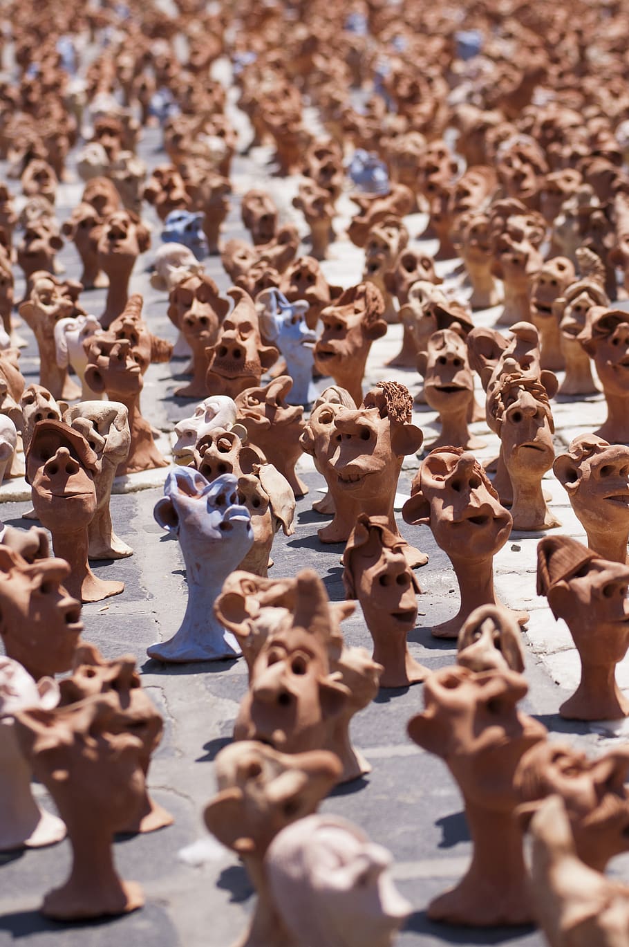 clay head lot, person, human, people, gingerbread, food, biscuit HD wallpaper