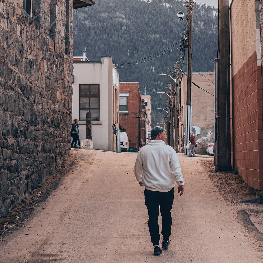 person, human, road, walking, tarmac, asphalt, path, town, city HD wallpaper