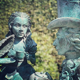 alice, tea, hatter, party, cup, wonderland, mad, fantasy, character HD wallpaper