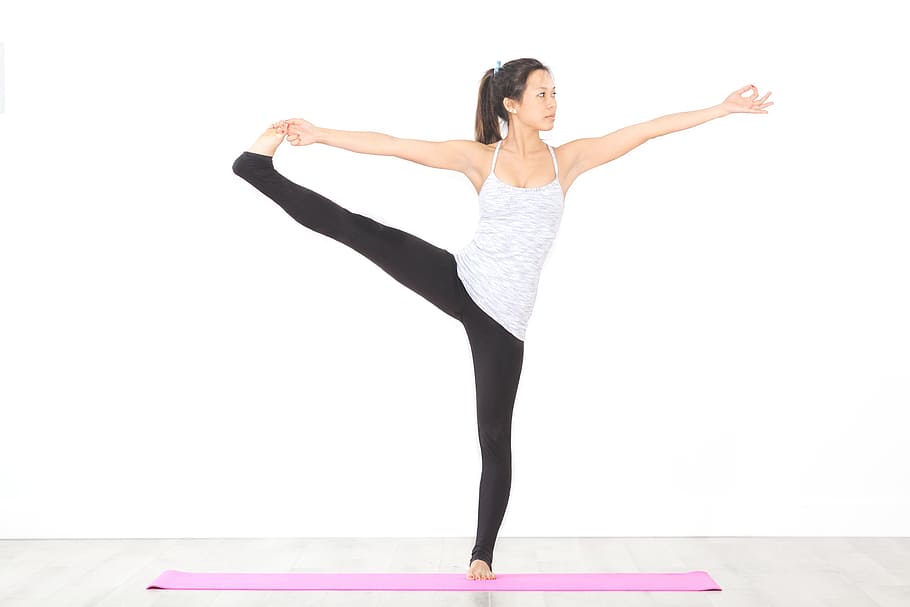 Extended Hand To Toe Pose Yoga Photo, Fitness, Women, Sports