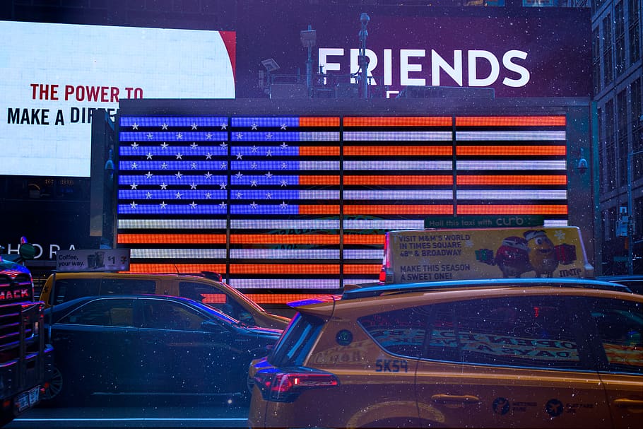 U.S.A flag decor, transportation, vehicle, automobile, car, machine, HD wallpaper