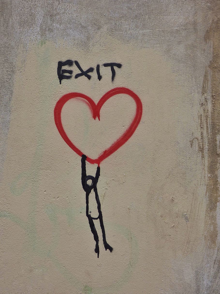 label, text, ponte vecchio bridge, love, flying, stick person HD wallpaper