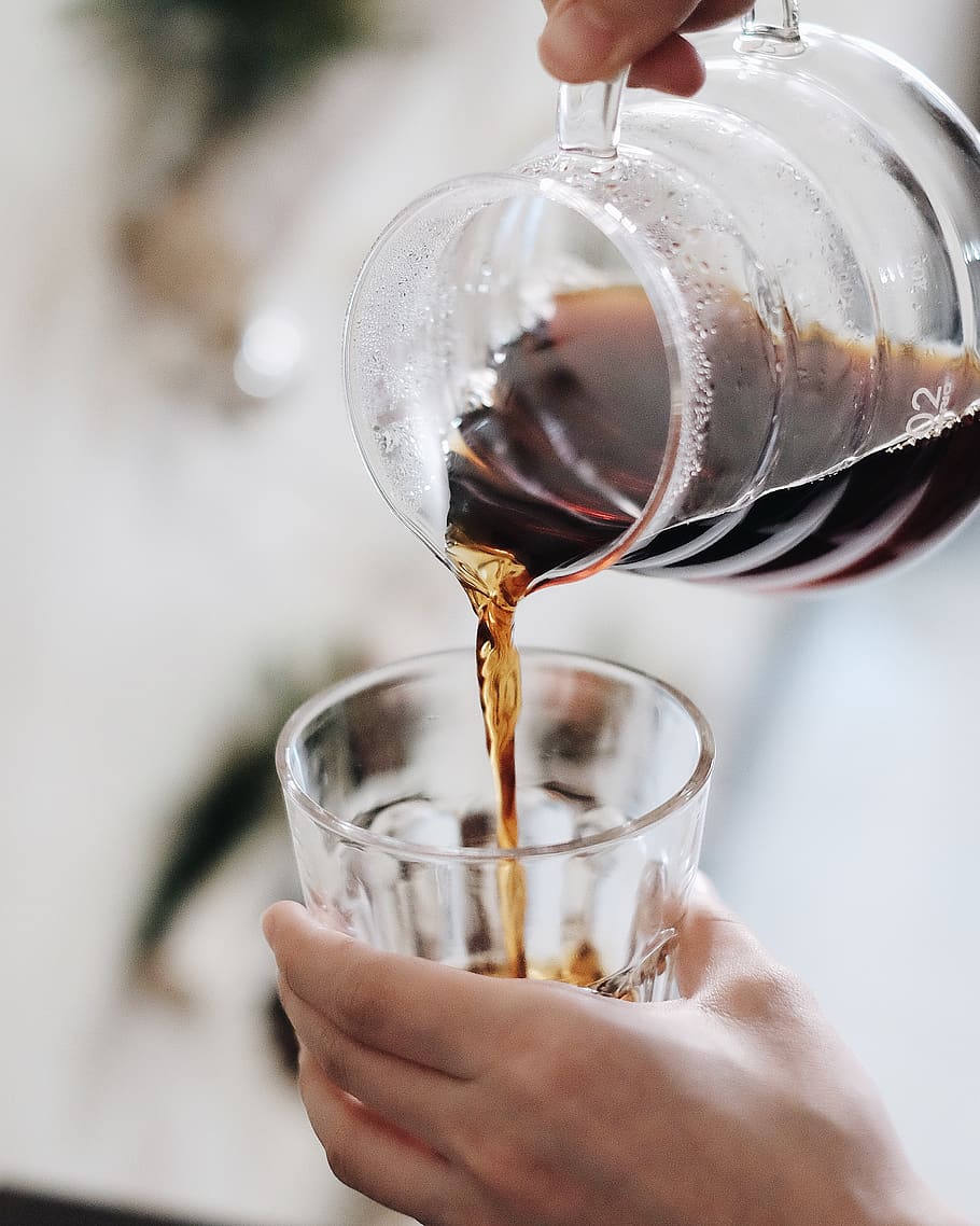 clear drinking glass, pouring, refreshment, human hand, holding HD wallpaper