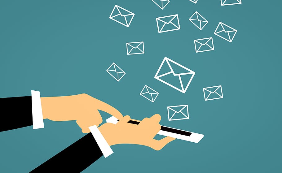 Hd Wallpaper Illustration Of Email Pouring From Mobile Phone