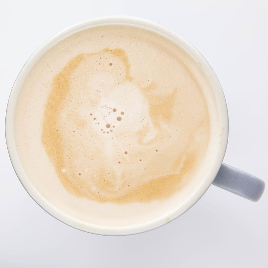 white ceramic coffee cup with coffee, latte, beverage, drink HD wallpaper