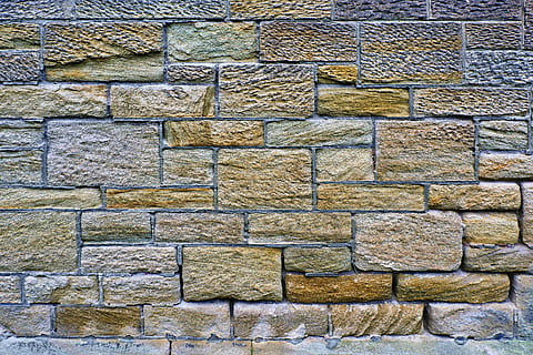 brown brick wall, stone wall, rubble, gum, texture, plant, moss HD wallpaper