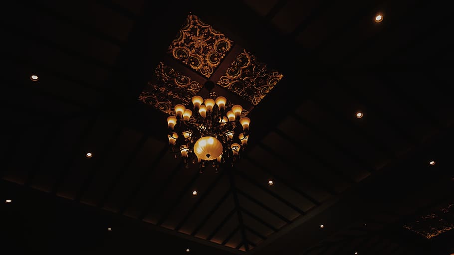 lamp, light fixture, black, ceiling light, chandelier, lighting HD wallpaper