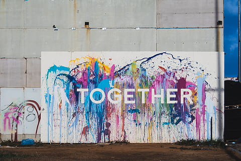 Together sign, art, israel, tel aviv, wall, graffiti, painting HD wallpaper